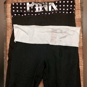 Pink cropped leggings bundle of 2